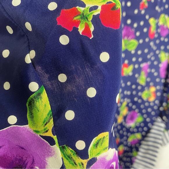 Victoria’s Secret Vintage Gold Label Blue Floral Robe Sz.OS - Picture 12 of 13